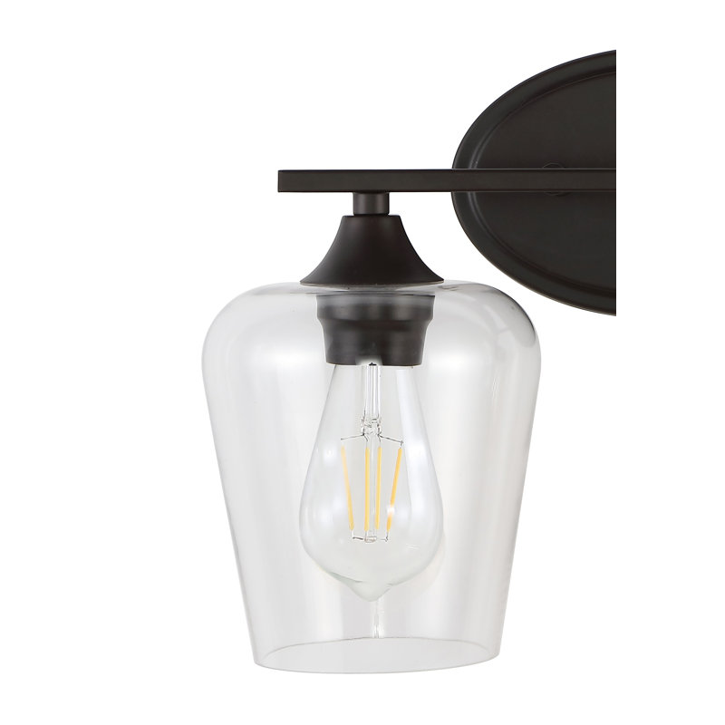Jayne 16" Oil-Rubbed Bronze and Clear Glass Vanity Light