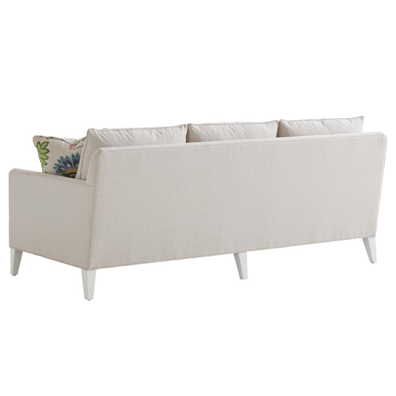 Crisp White Beige Polyester Down-Filled Pillow Back Sofa