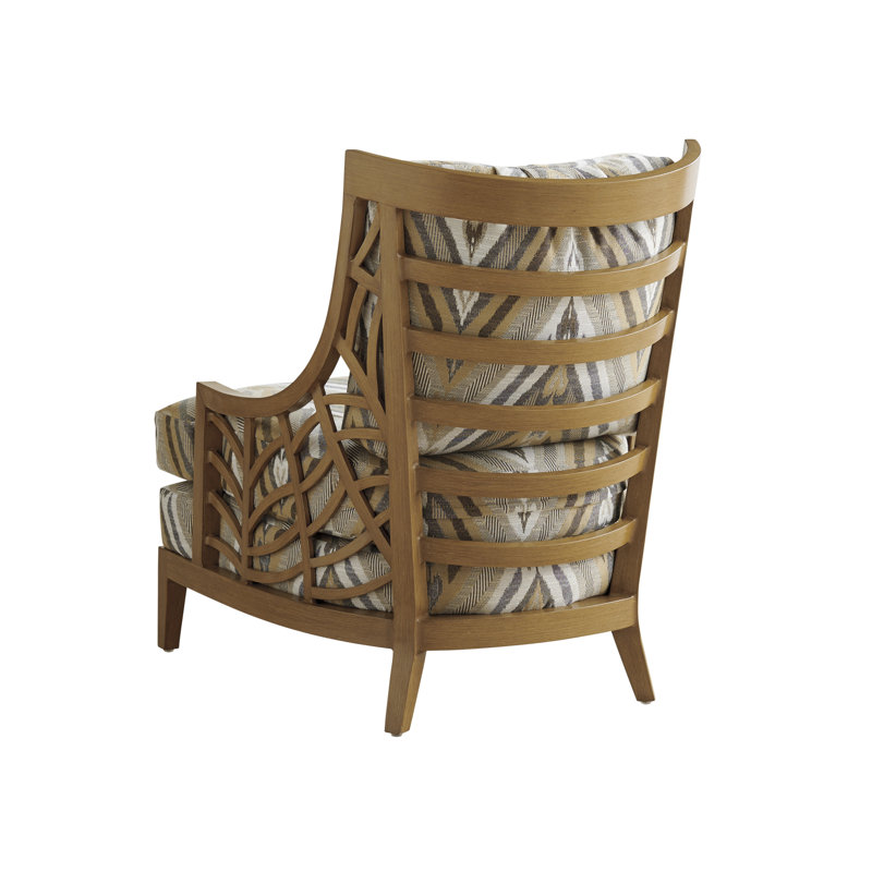 Southwest Elegance Cushioned Dining Chair with Fretwork Arms