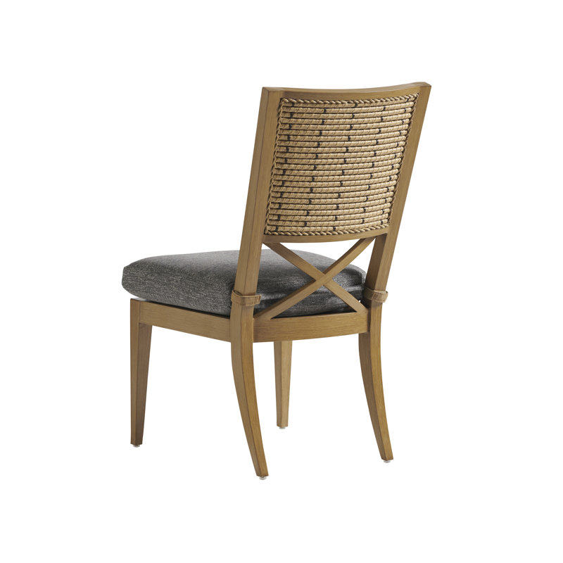 Casual Transitional Aluminum Side Dining Chair with Cushioned Seat