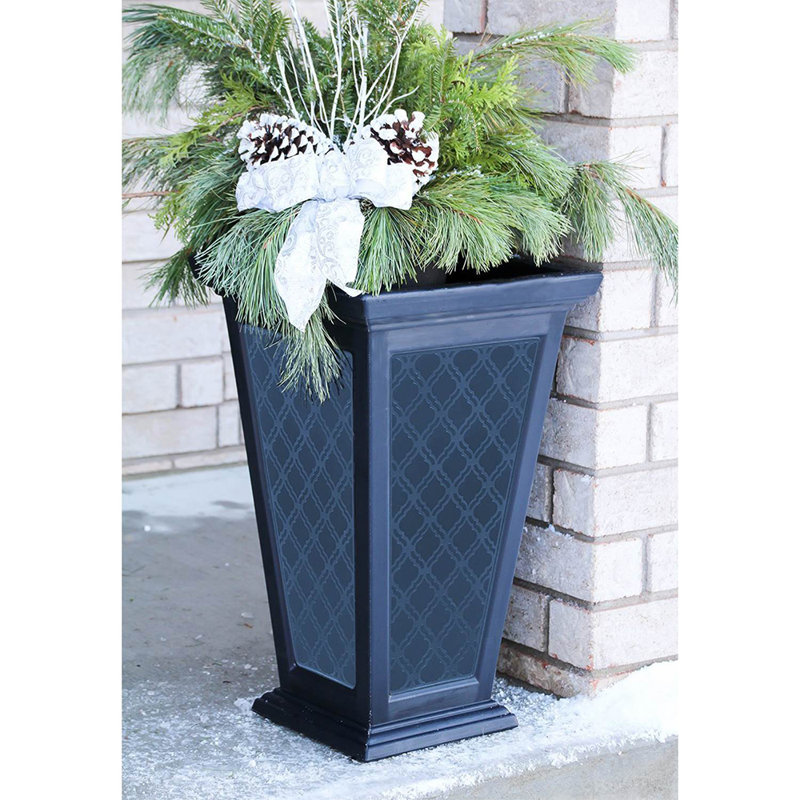 Casablanca Self-Watering Pedestal Planter, 24" Moroccan-Inspired Design