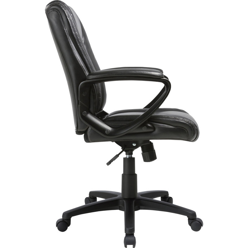 Soho High-Back Executive Swivel Chair in Black Leather