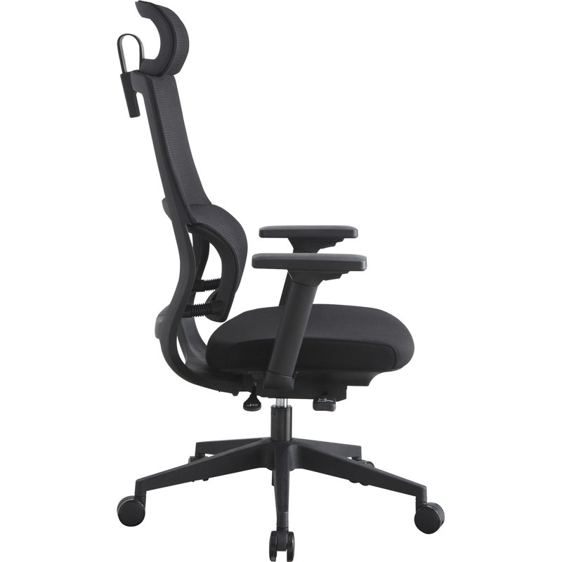 ErgoFlex High Back Mesh Swivel Chair with Adjustable Arms, Black