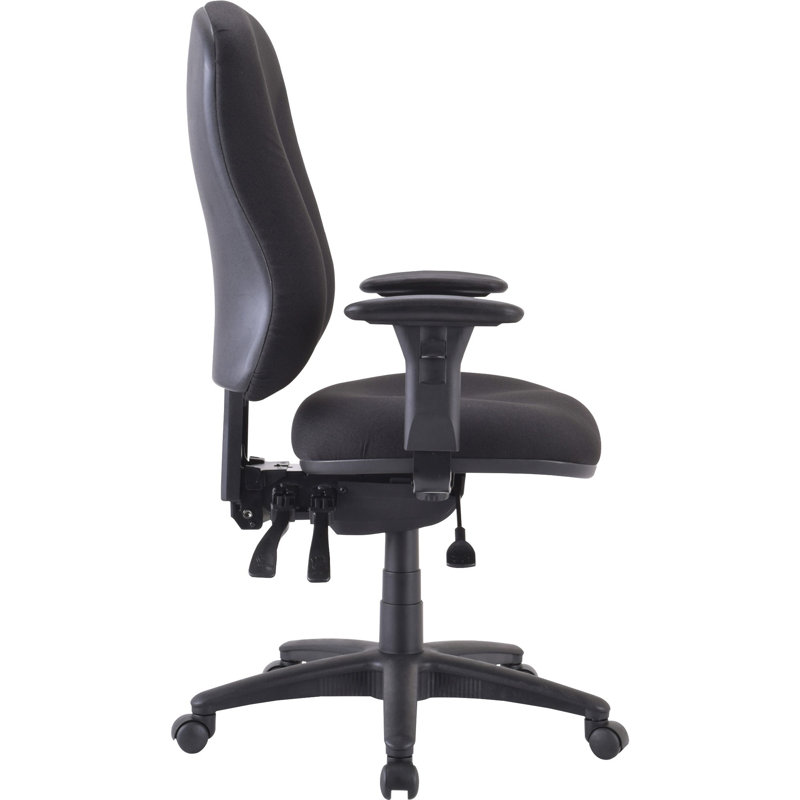 ErgoFlex Black Fabric Swivel Task Chair with Adjustable Arms