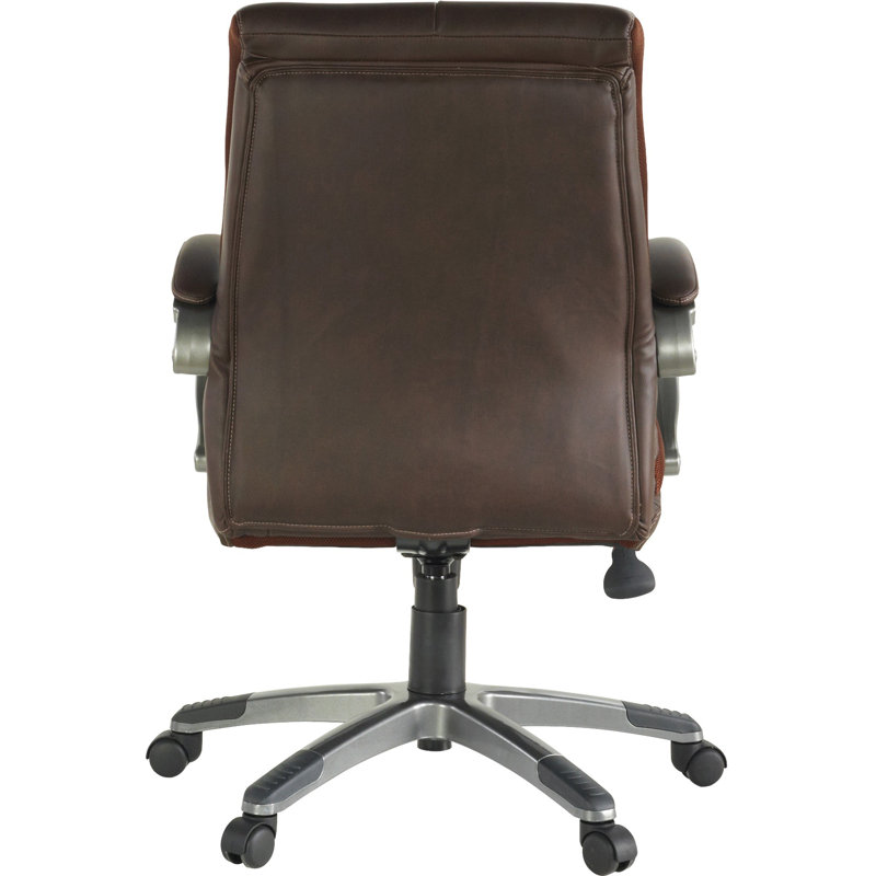 Elegant Brown Bonded Leather Swivel Executive Chair