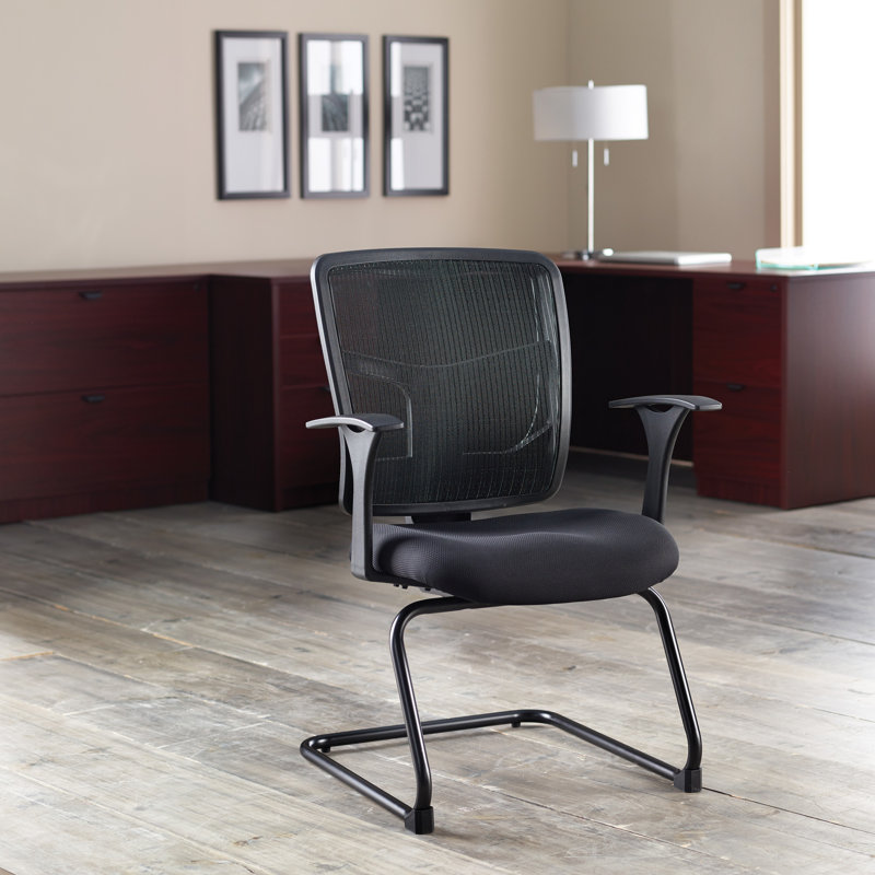 ErgoFlex Black Mesh and Fabric Adjustable Guest Chair