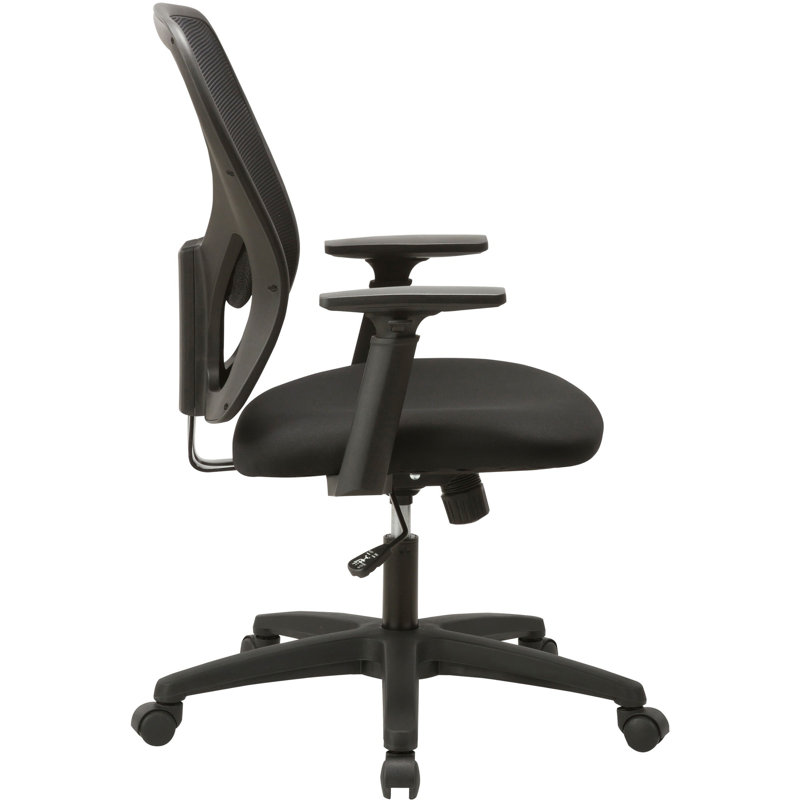 Adjustable Mid-Back Black Mesh Task Chair with Swivel