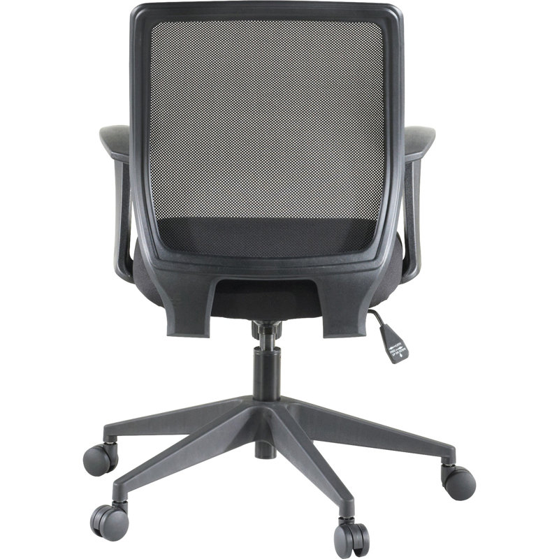 Executive Mid-Back Mesh Chair with Fixed Arms in Black
