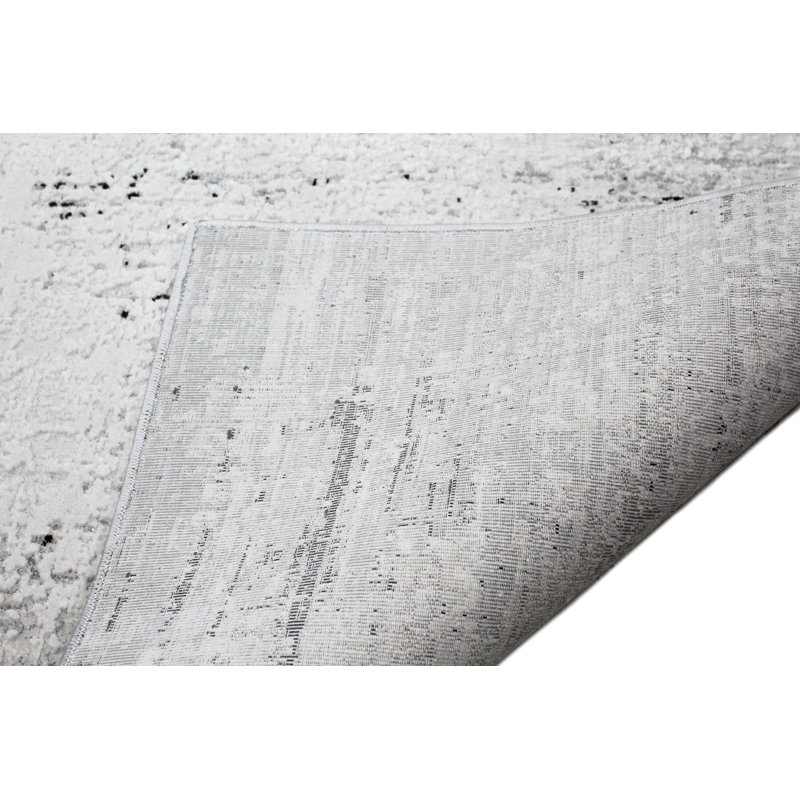 Coastal Abstract Gray Synthetic 4' x 6' Accent Rug