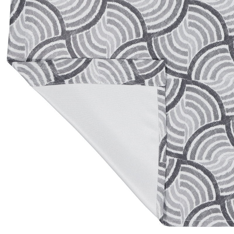 Gray Geometric Blackout Rod Pocket Curtain Panel