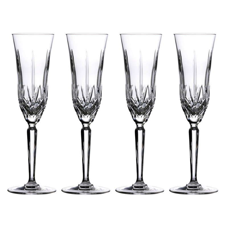 Maxwell Clear Crystal Cut Champagne Flute Set of Four