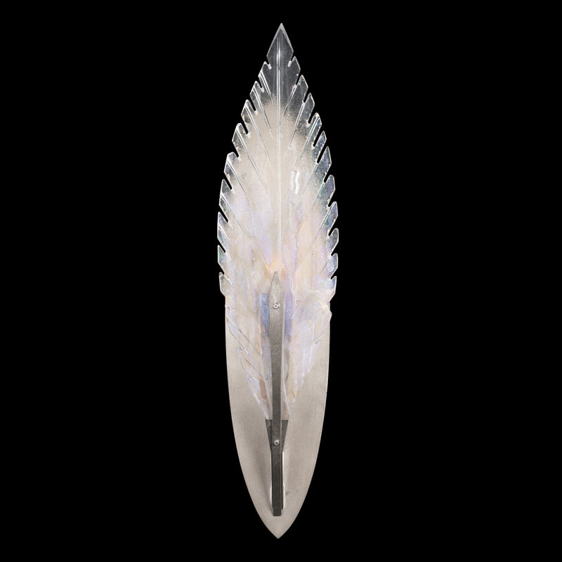 Elysian Silver Leaf 1-Light Dimmable Sconce with Handblown Glass