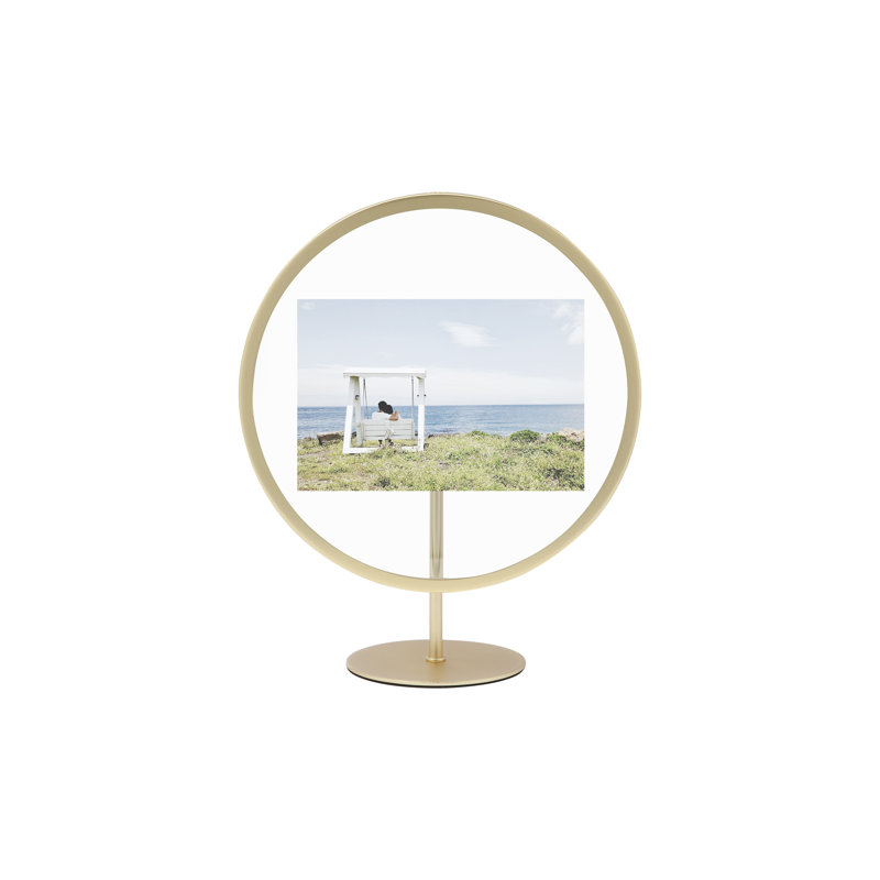 Matte Brass 4x6 Floating Tabletop and Wall Picture Frame