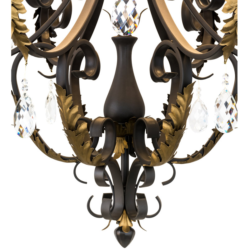 Ingrid Timeless Bronze 9-Light Chandelier with Cream Trumpet Shades
