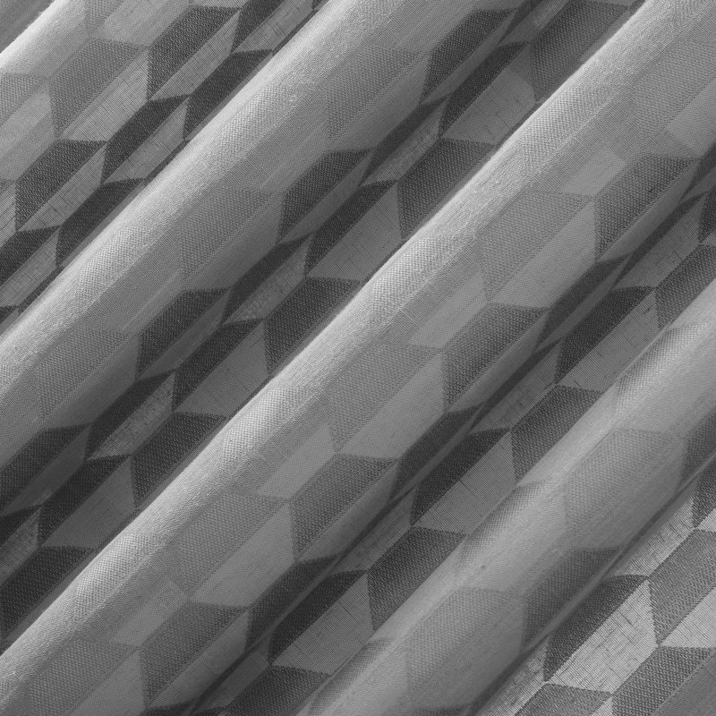 Gray Geometric Light-Filtering Rod Pocket Drapes