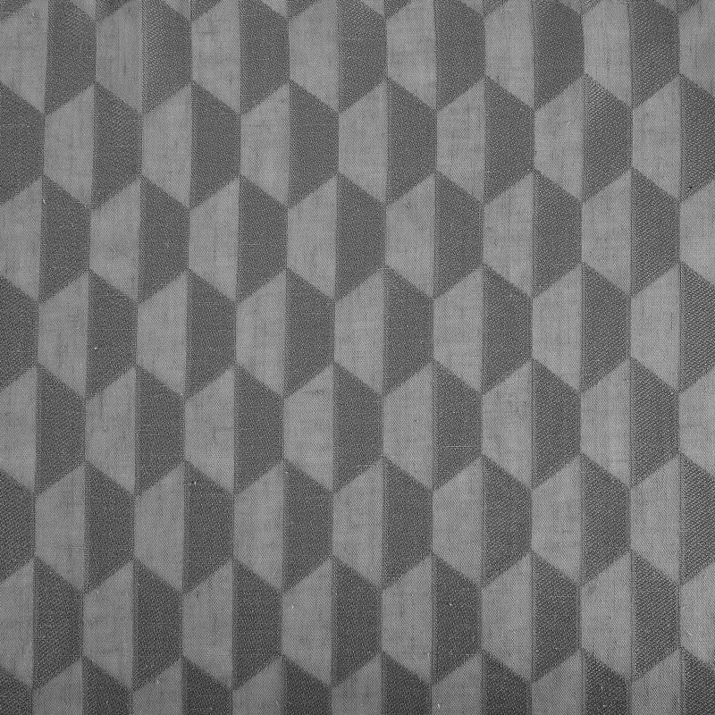 Gray Geometric Light-Filtering Rod Pocket Drapes