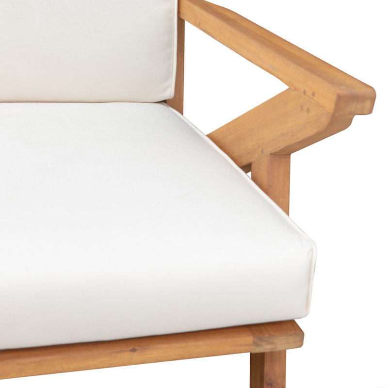 Oslo Midcentury-Modern Scandinavian Cream Cushioned Wooden Chair