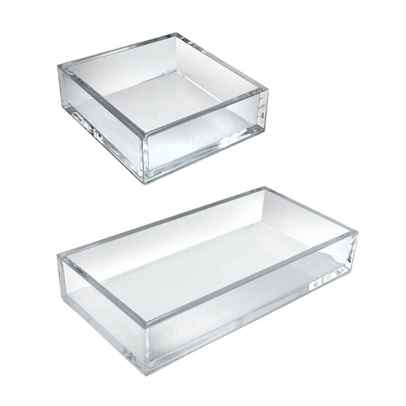 Deluxe Crystal Clear Polished Edge Styrene Tray Set
