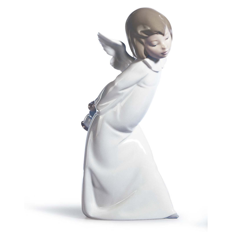 Heavenly Guidance Porcelain Angel Figurine with Lantern