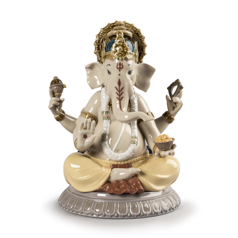 Lladró Spanish Porcelain Ganesha Elephant Figurine