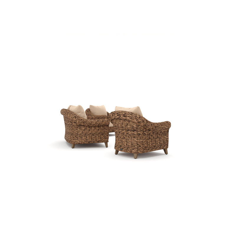 Heritage Brown Rattan Loveseat and Lounge Chair Set with Sunbrella Cushions