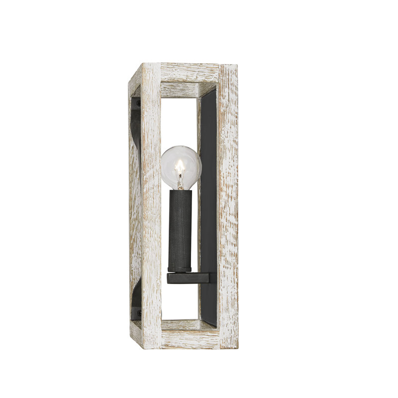 Remi Nordic Iron and White Wash Dimmable Wall Sconce