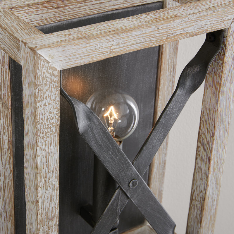 Remi Nordic Iron and White Wash Dimmable Wall Sconce