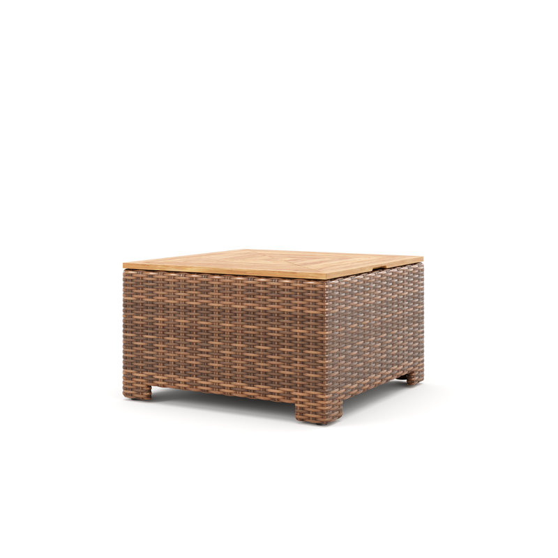 Nico Square Low-Profile Teak Outdoor Chat Table