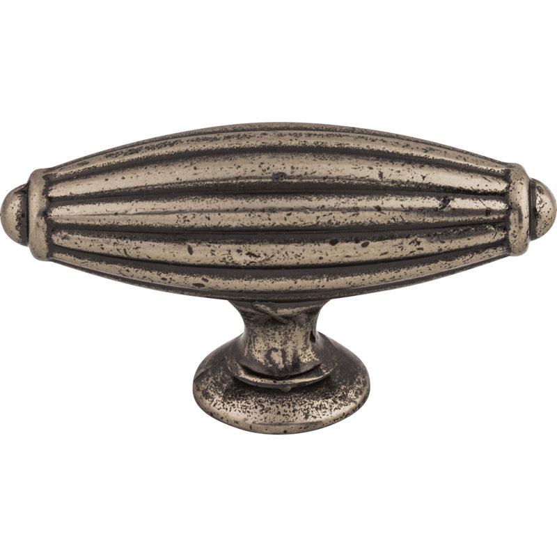 Pewter Antique Traditional T-Handle Bar Knob with Mounting Hardware