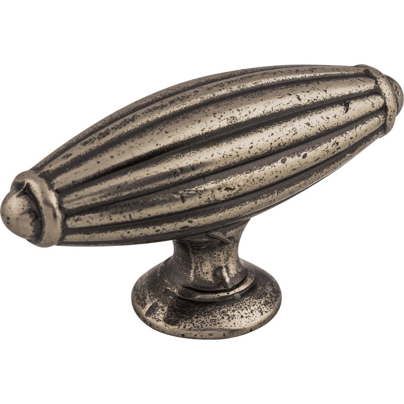 Pewter Antique Traditional T-Handle Bar Knob with Mounting Hardware
