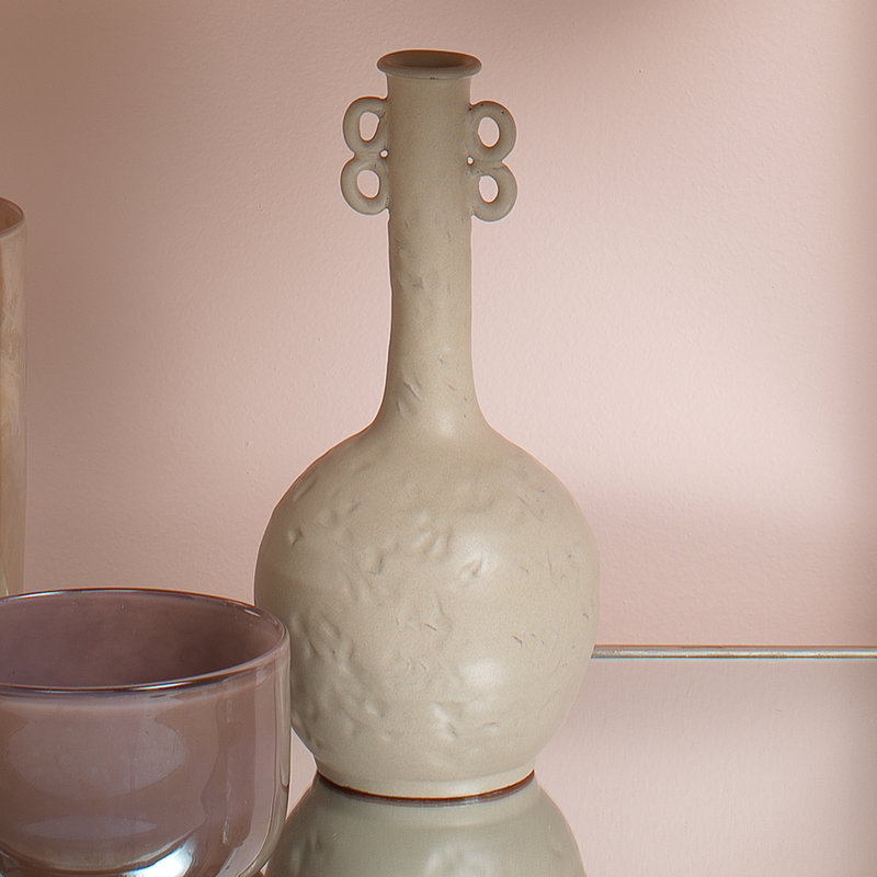 Beige Handmade Ceramic Decorative Table Vase