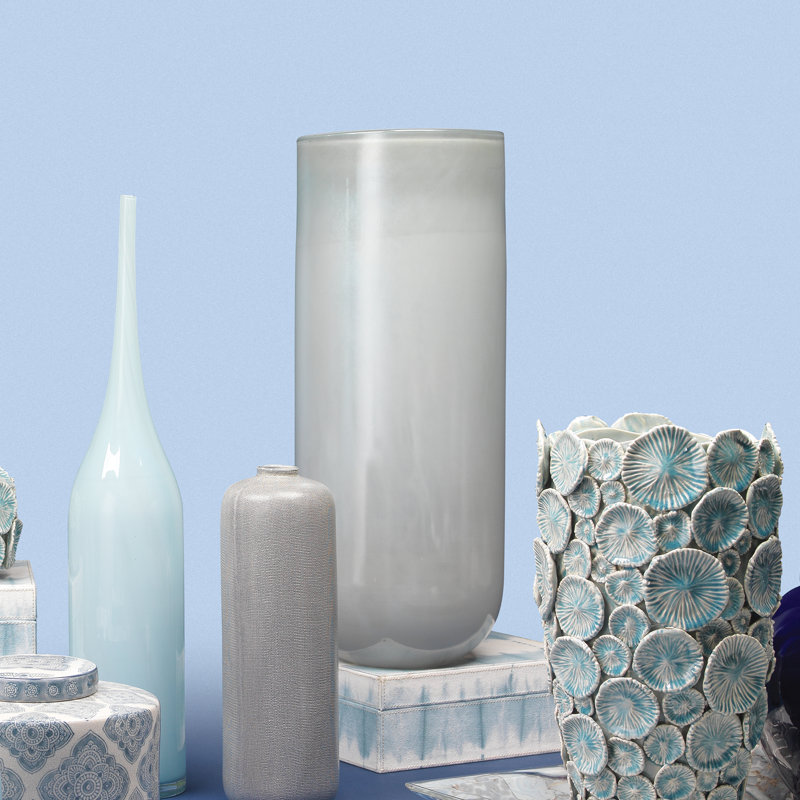 Metallic Opal Hand-Blown Glass Table Vase