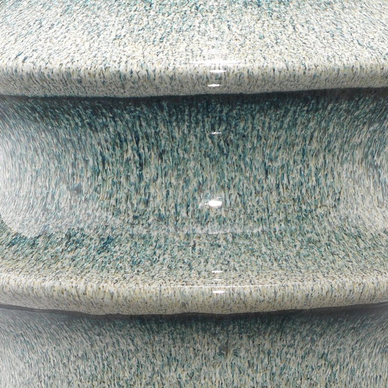 Coastal Elegance Blue Glazed Ceramic Table Lamp with Linen Shade
