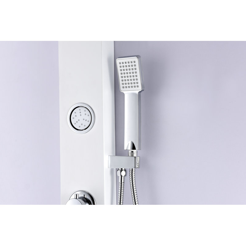 Hacienda 44'' White Aluminum Shower Panel with Jets and Wand