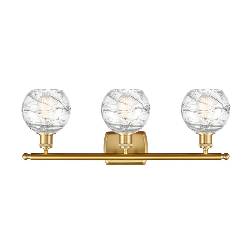 Halvorson Industrial Nickel 3-Light Dimmable Vanity Fixture