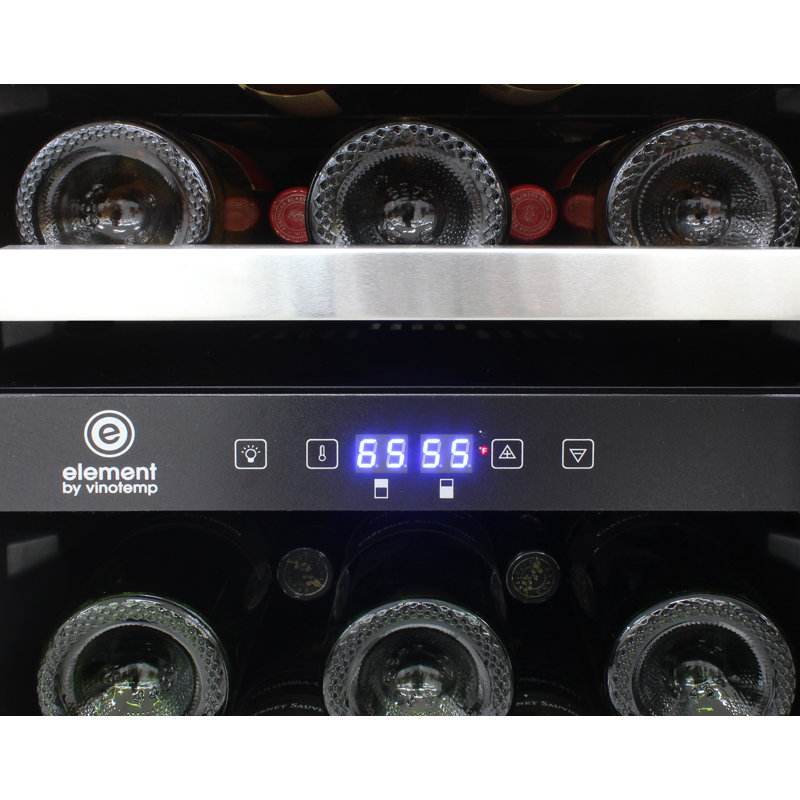 Compact Stainless Steel Dual-Zone Wine Cooler with Interior Lighting
