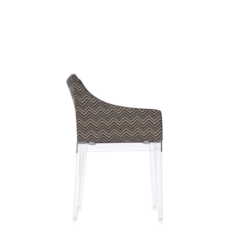 Beige Faux Leather and Transparent Armchair by Philippe Starck