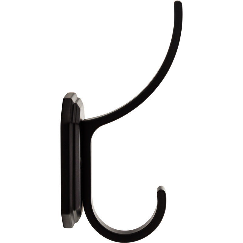 Black Metal Wall-Mounted Double Hook