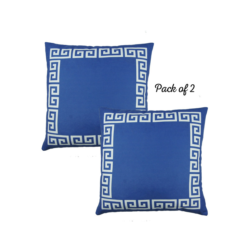 Black and White Greek Key Polyester 20" x 20" Pillow Covers