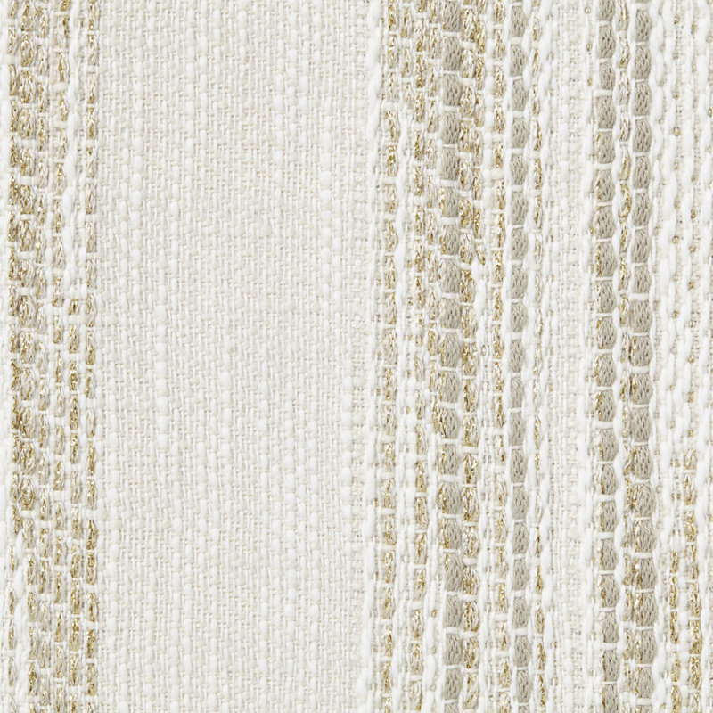 Gold and Ivory Striped Cotton Blend Lumbar Pillow