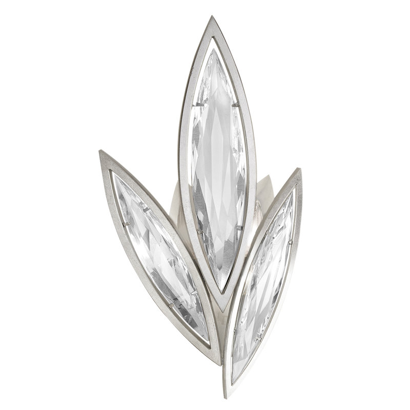 Platinized Silver Dimmable Crystal Wall Sconce