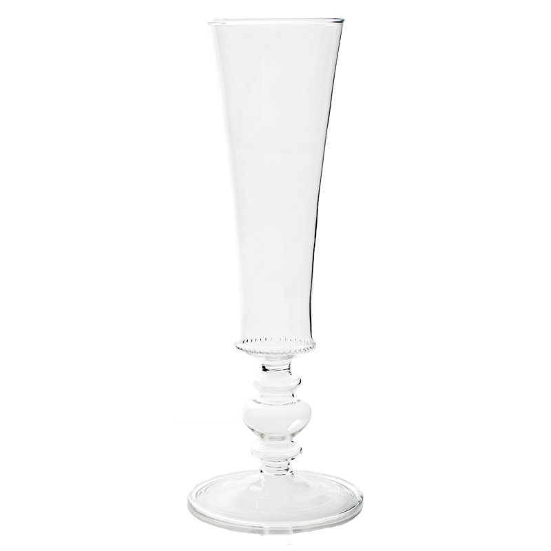 Handmade Clear Glass 8oz. Flute Set of 4