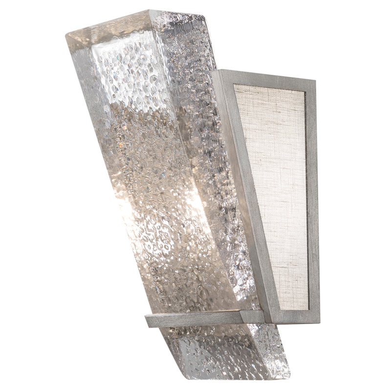 Elegance Cast Glass Dimmable Sconce in Silver Leaf Finish