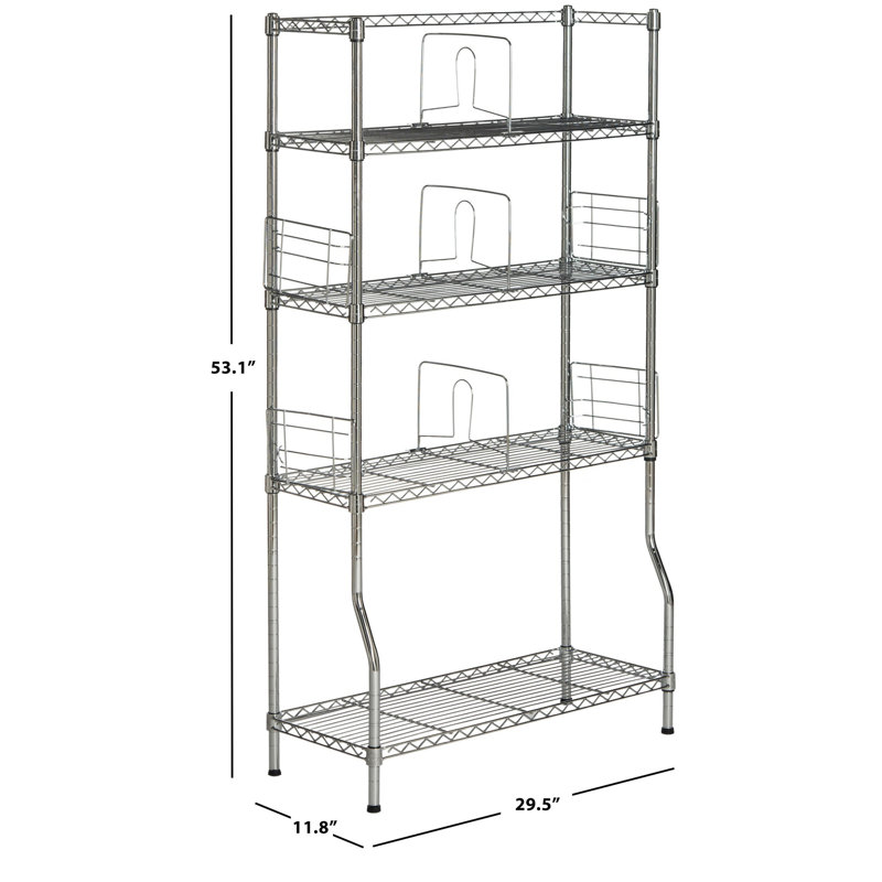 Fernand Chrome Wire 30" Adjustable 5-Tier Book Rack