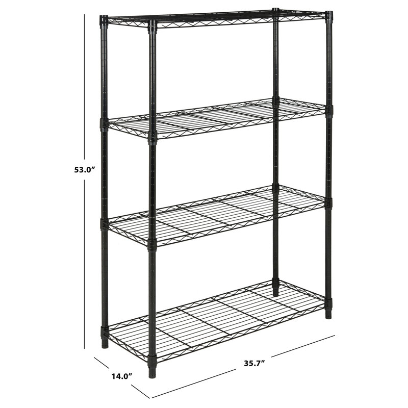 Adjustable 37'' Black Wire Utility Shelving Unit