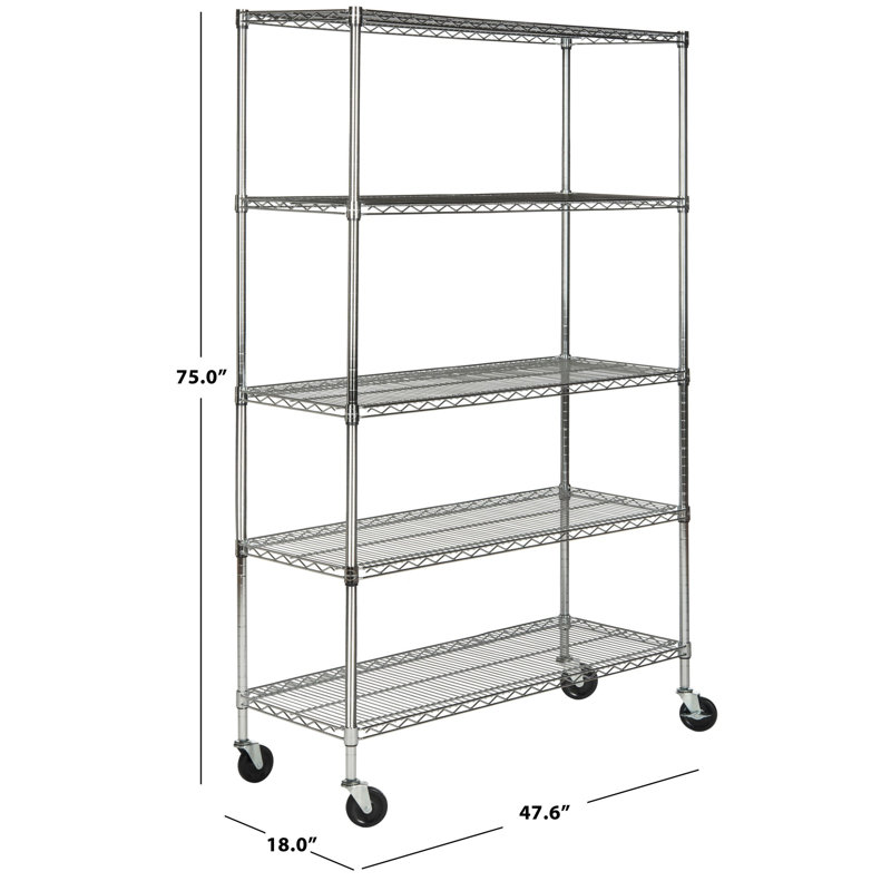Echo Adjustable 49'' Gray Steel 5-Tier Shelving Unit