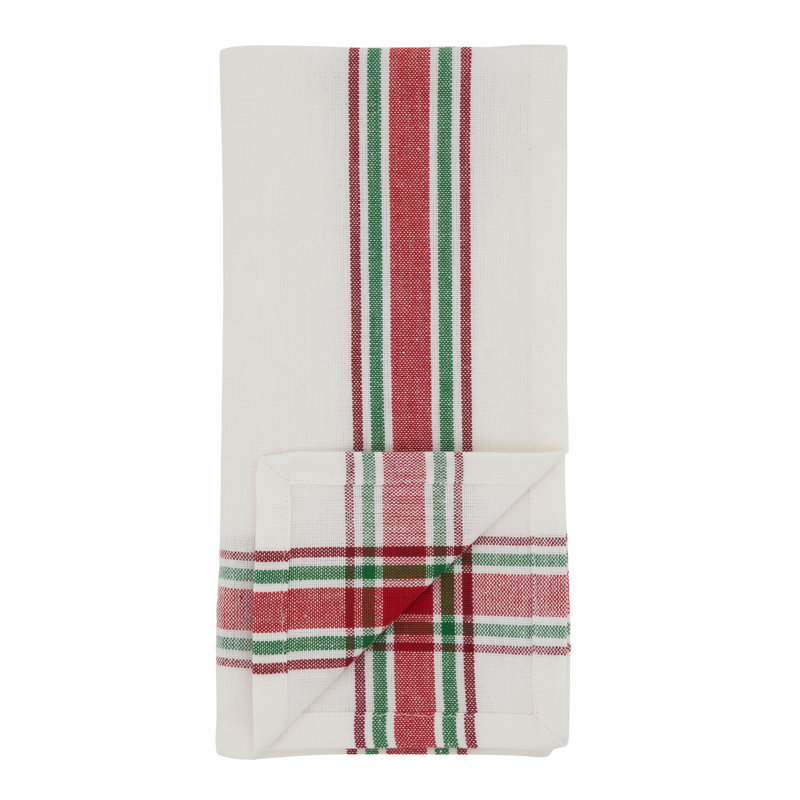 20" Square Red & Green Plaid Cotton Napkins Set of 4