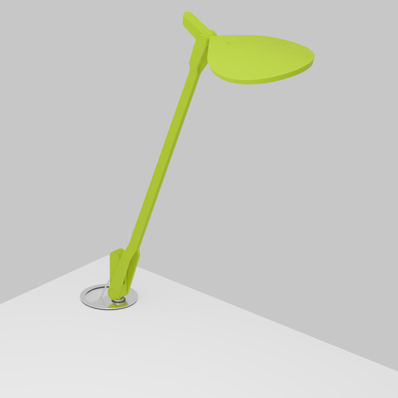 Splitty Matte Leaf Green Adjustable LED Clip-on Lamp with USB