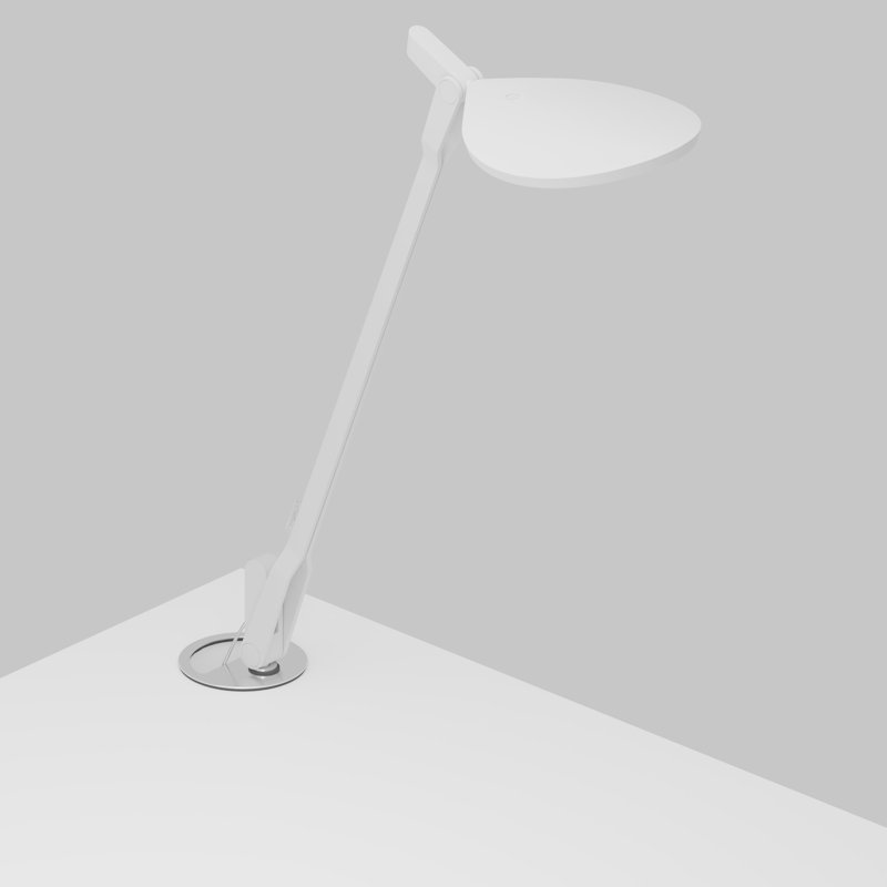 Adjustable Matte White LED Clip-On Desk Lamp with Touch Control