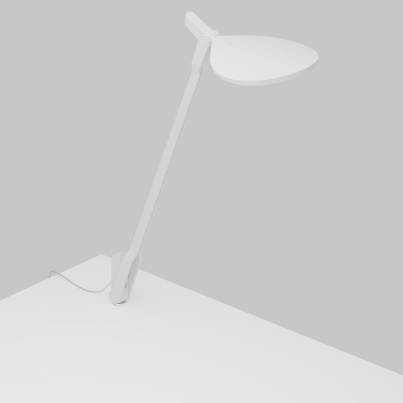 Adjustable Matte White LED Clip-On Desk Lamp with Touch Control